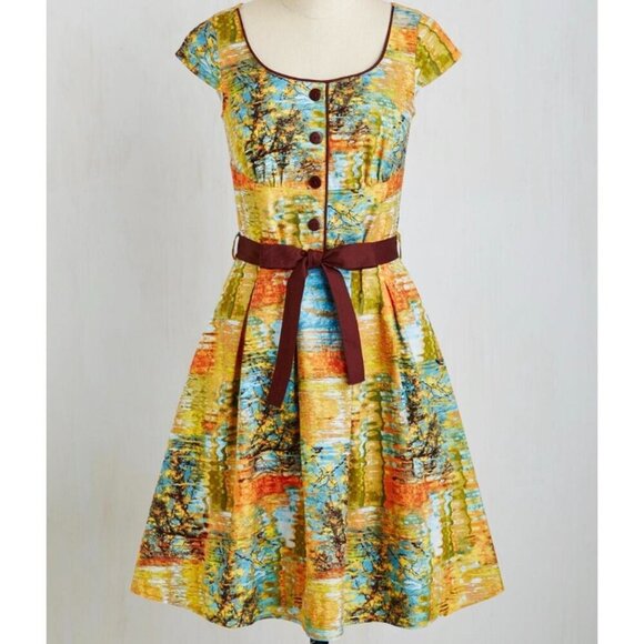 ModCloth x Retrolicious "All The Colors Of The Whim" Dress - Picture 1 of 6